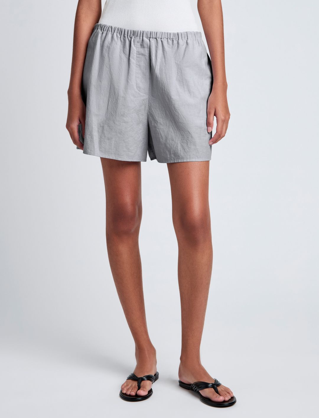 Jana Short in Linen Shirting #3