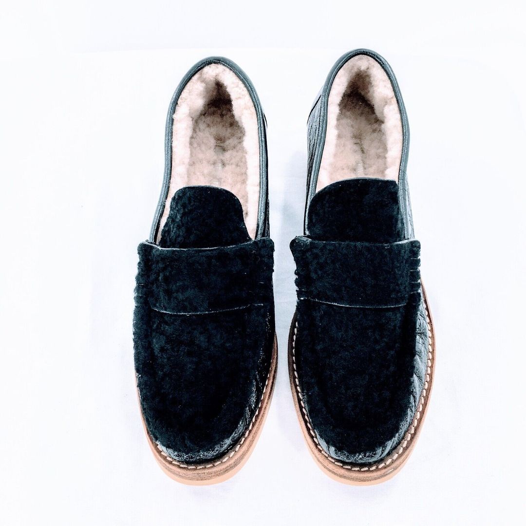 Stuart Weitzman Shearling & Leather Loafers #3