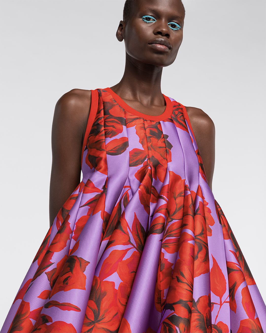 MINI HIBISCUS DRESS - PURPLE RED #3