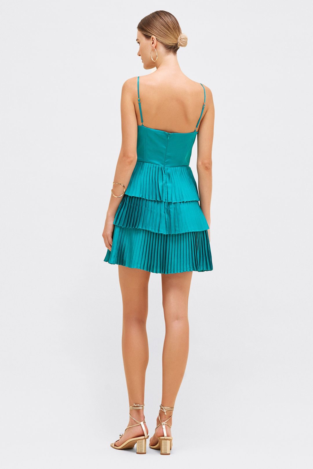 DREAM SATIN FLOWER MINI DRESS