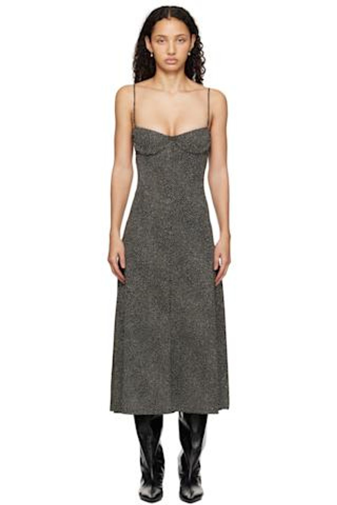 Black Ariel Midi Dress