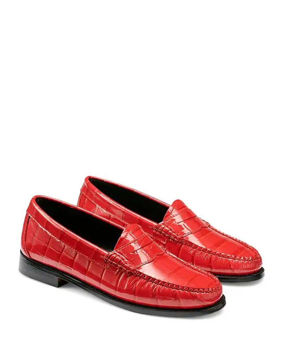 Whitney Coco Weejuns Loafers Croc-Embossed in Red #2
