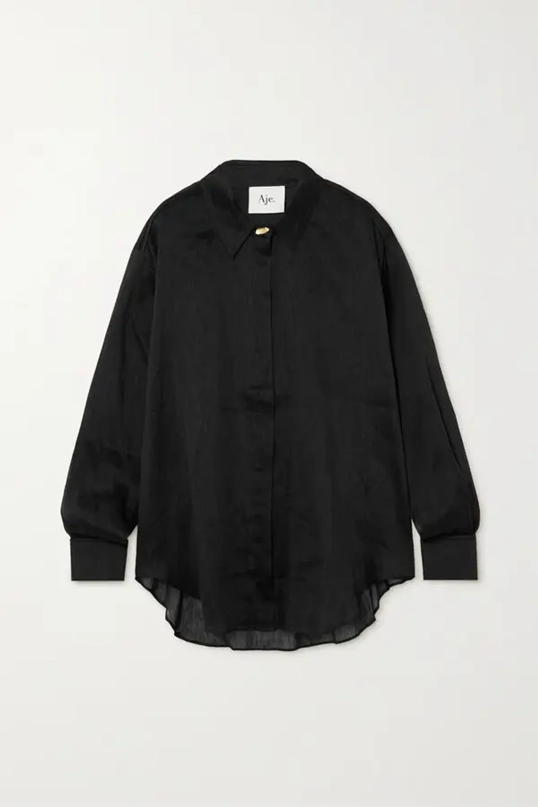 Intuition oversized linen and silk-blend organza shirt