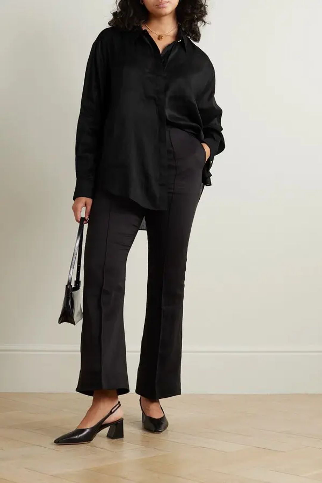 Intuition oversized linen and silk-blend organza shirt #2