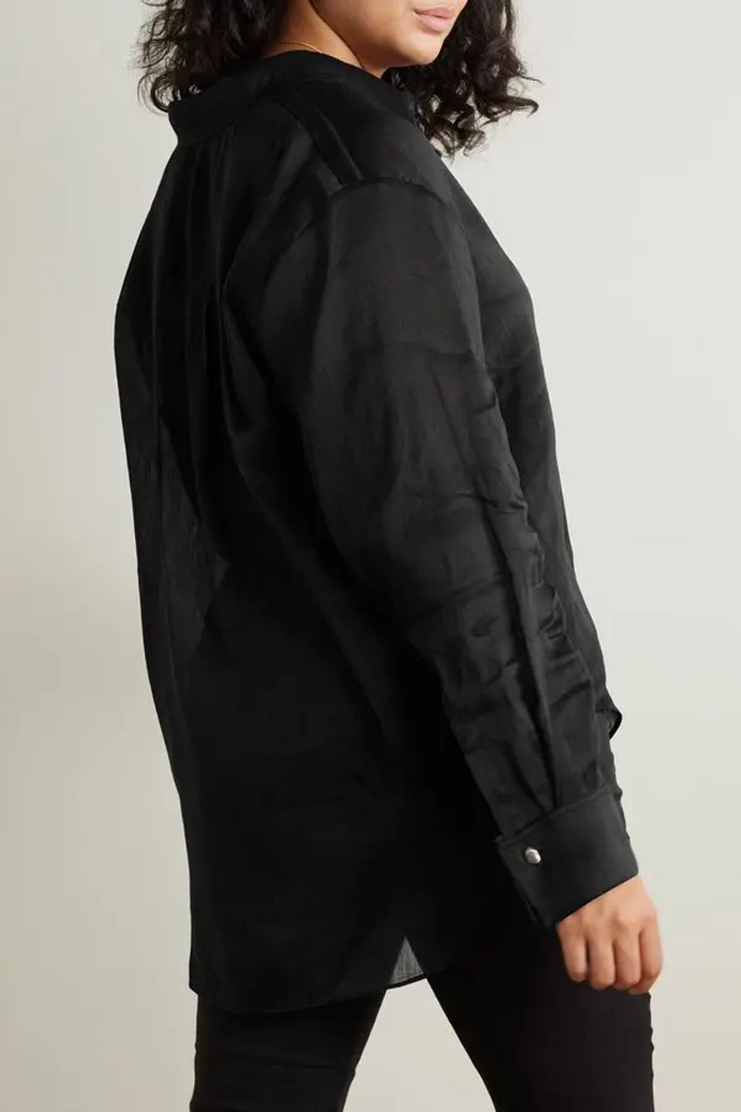 Intuition oversized linen and silk-blend organza shirt #3