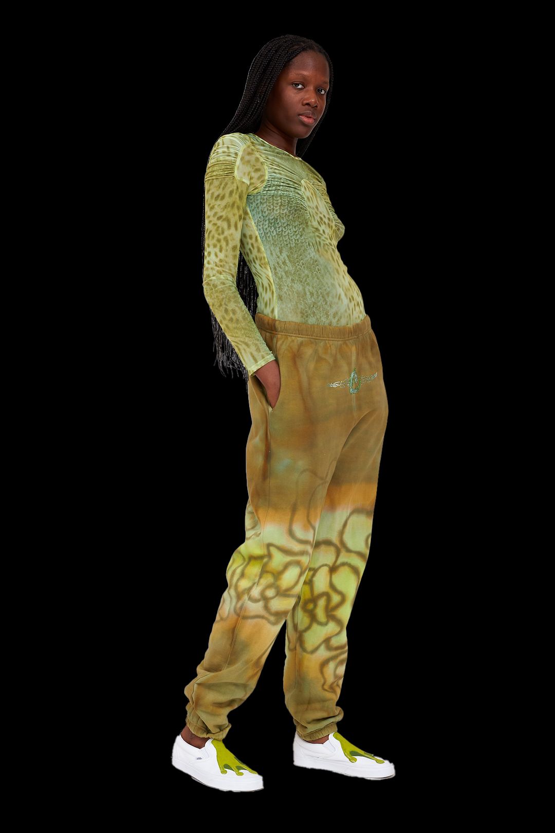 BEIGE COW RHINESTONE SWEATPANT #8