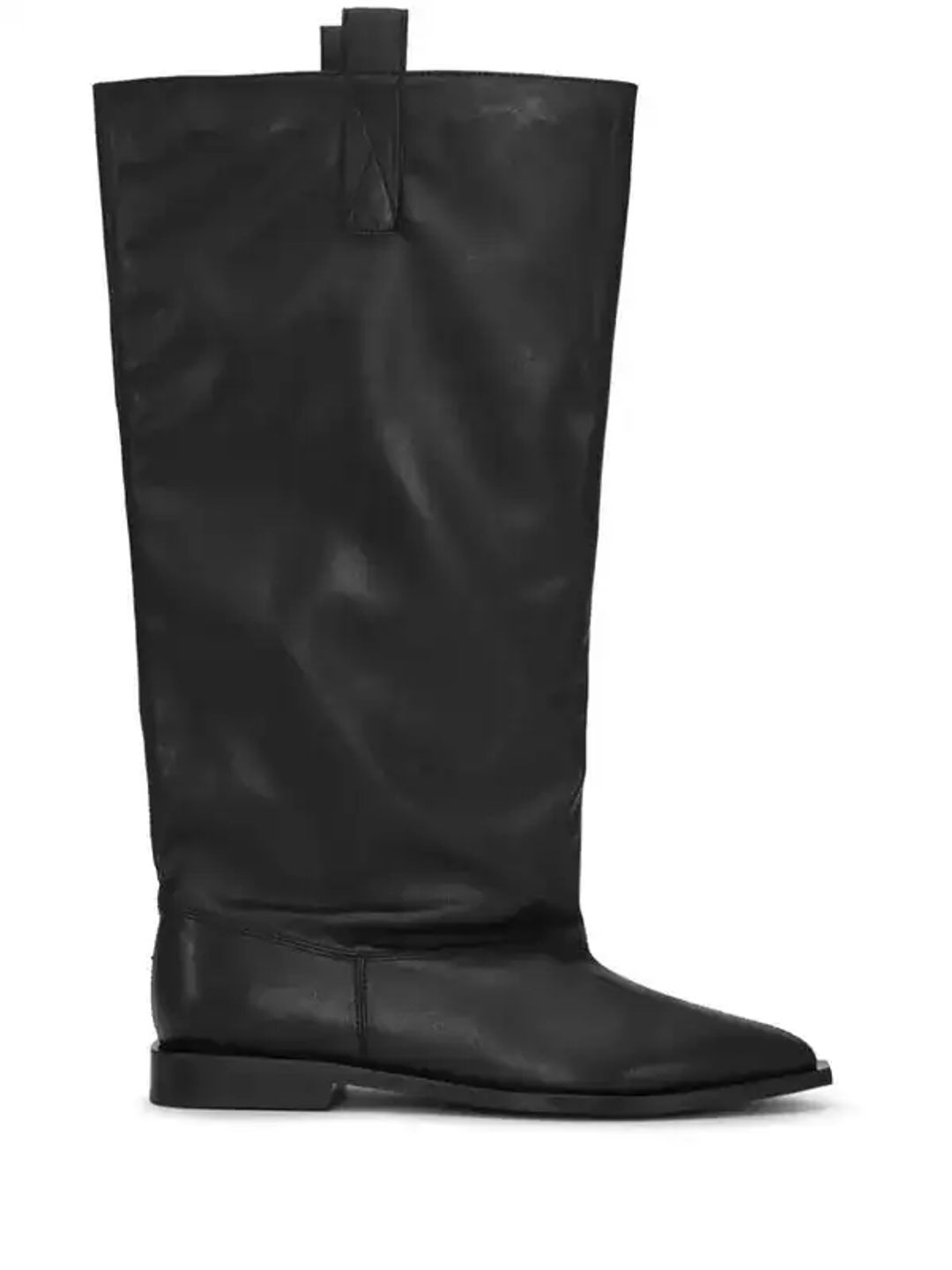 Western loose flat tubular leather boots #2