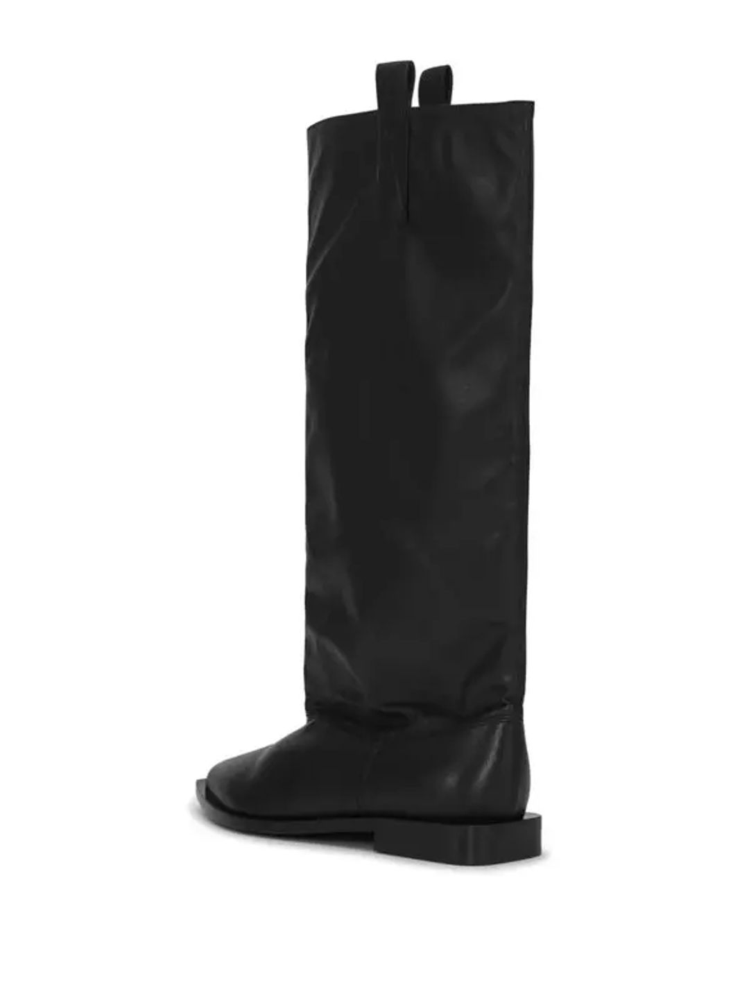 Western loose flat tubular leather boots #4
