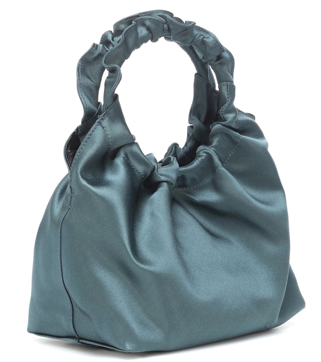 Double Circle Small Satin Tote In Blue #5