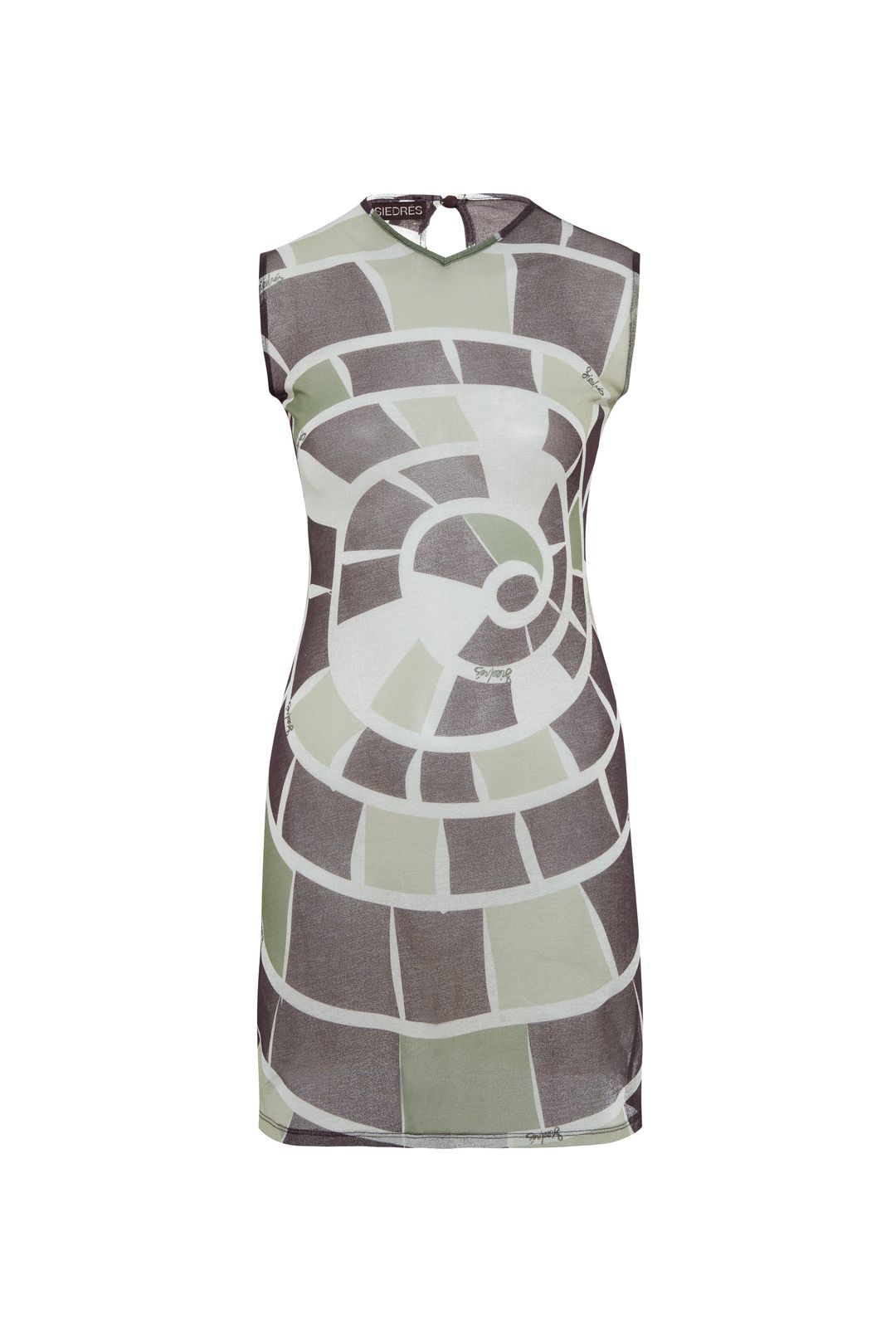 PERE - Kaleidoscope printed v-neck mini dress #3