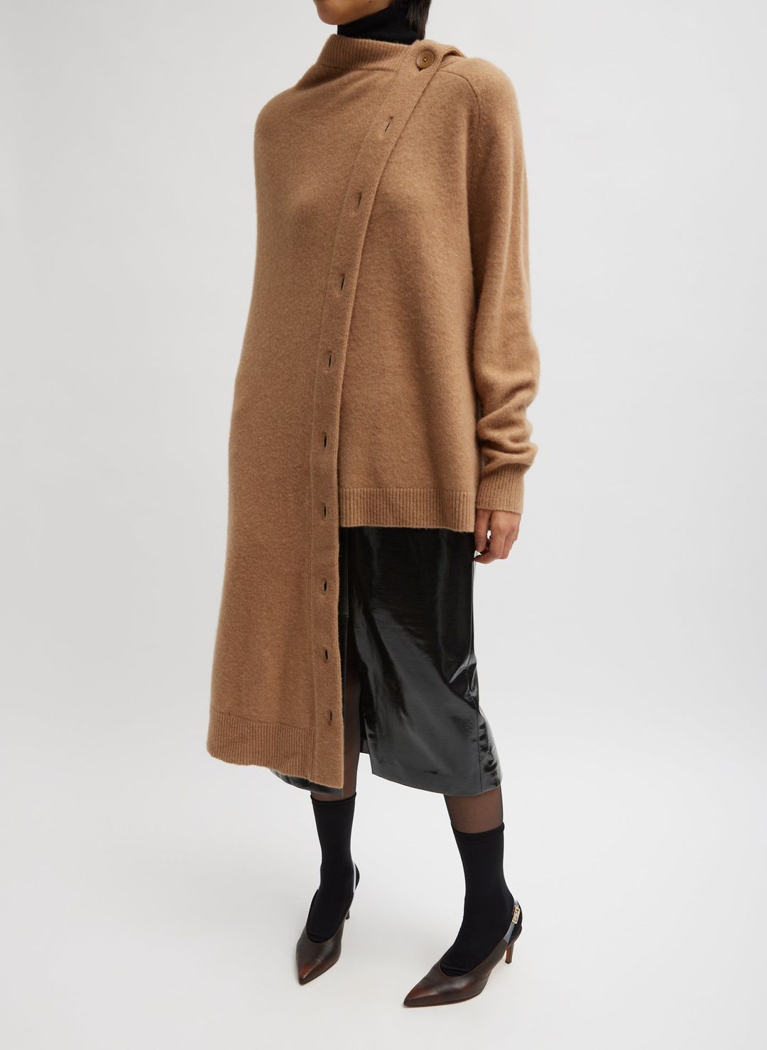 Glossed Jersey Pencil Skirt #9