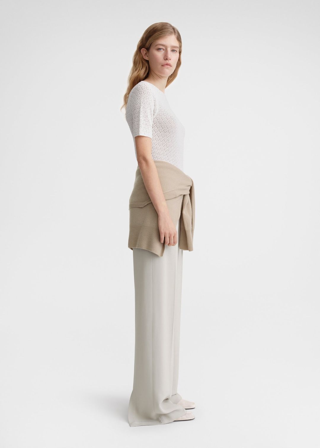 Short-sleeve crochet top off-white #3