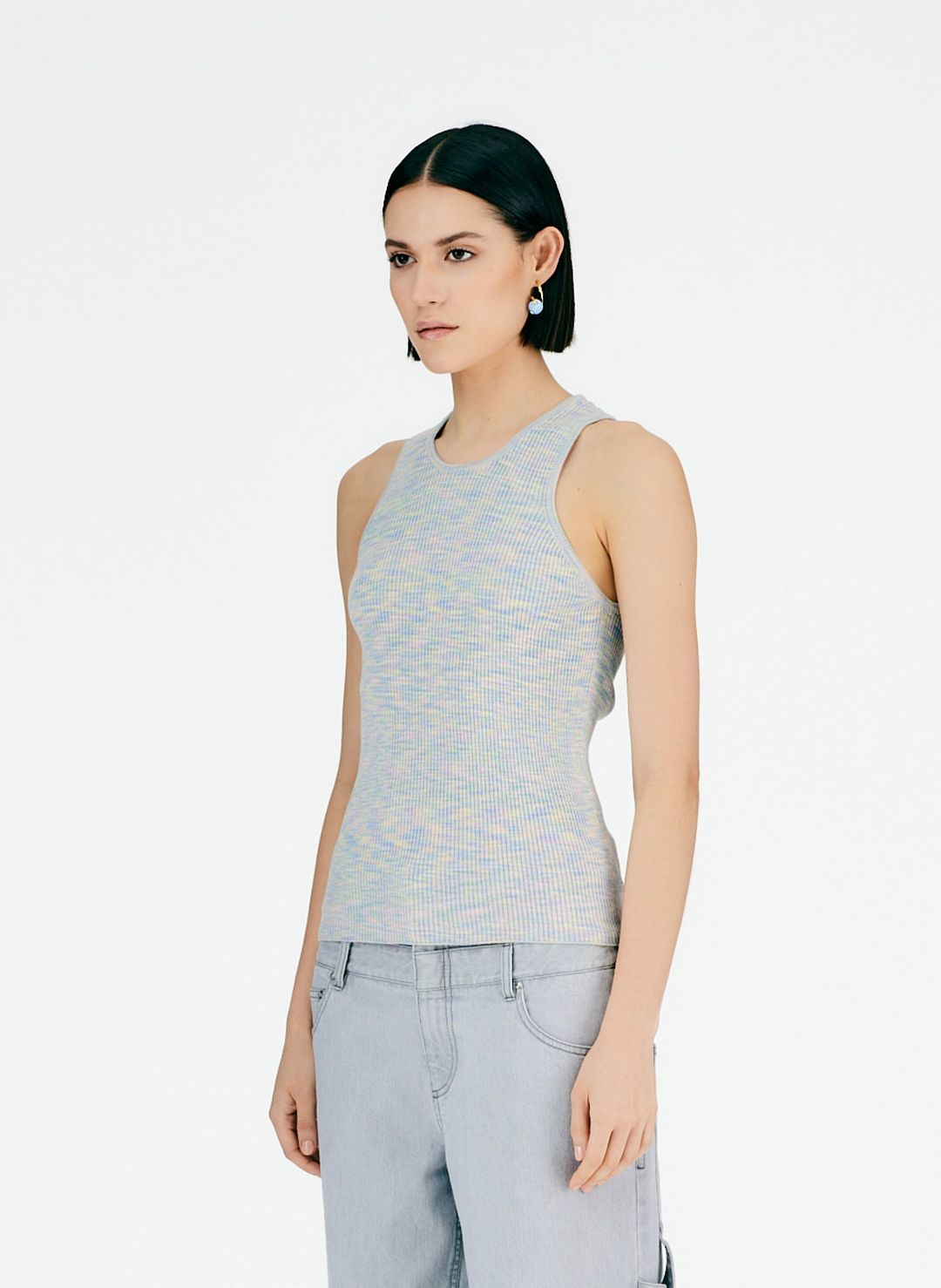 Printed Combed Cotton Ribbed Tank