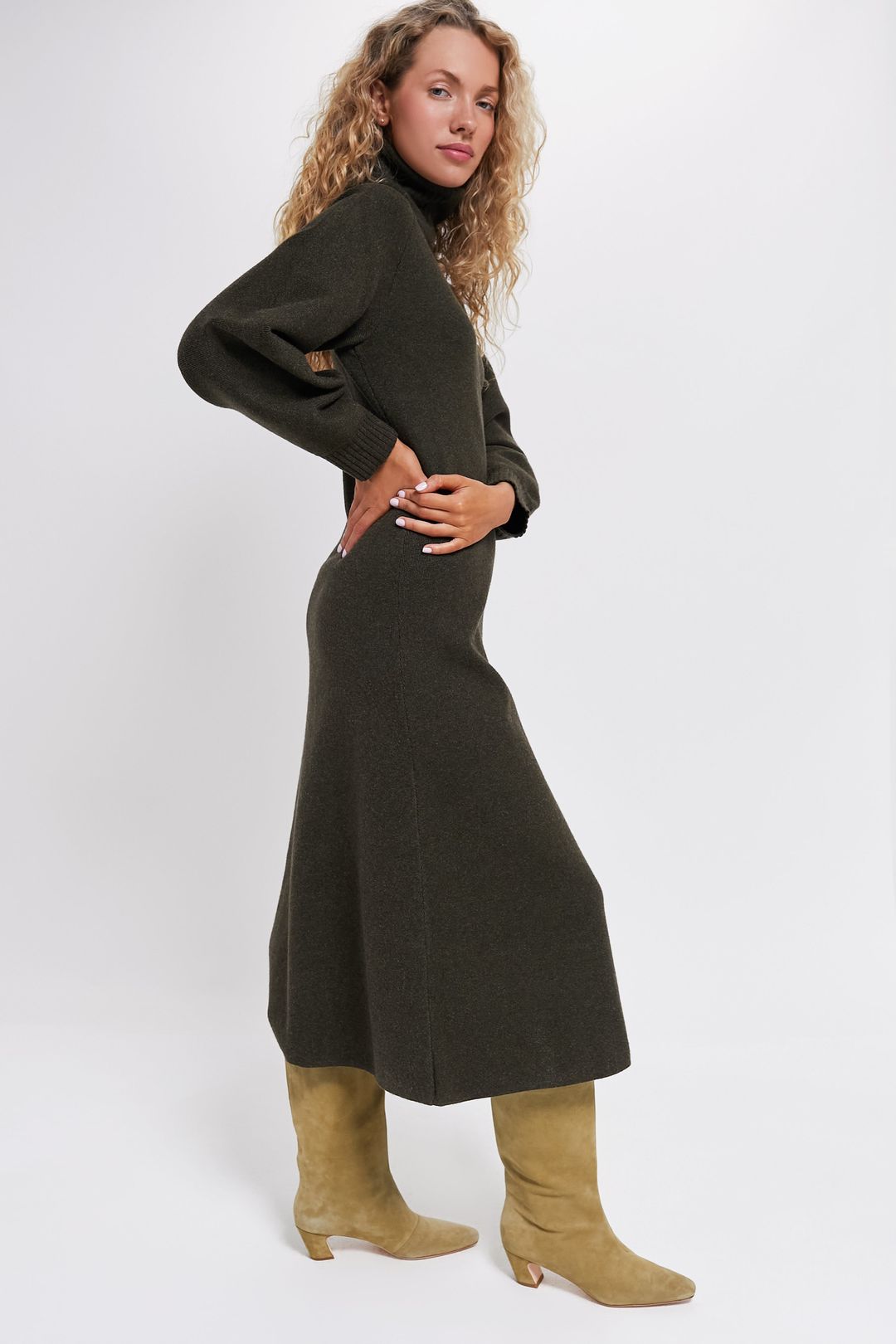 Moss Green Torie Sweater Dress #3