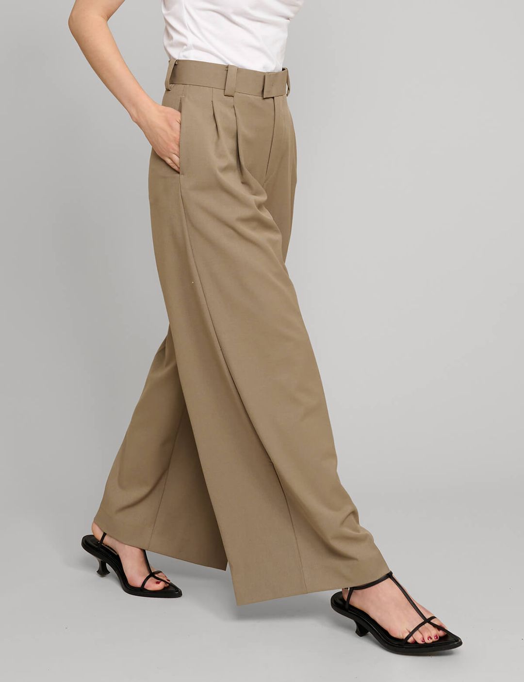 Tan Wide Leg Pants