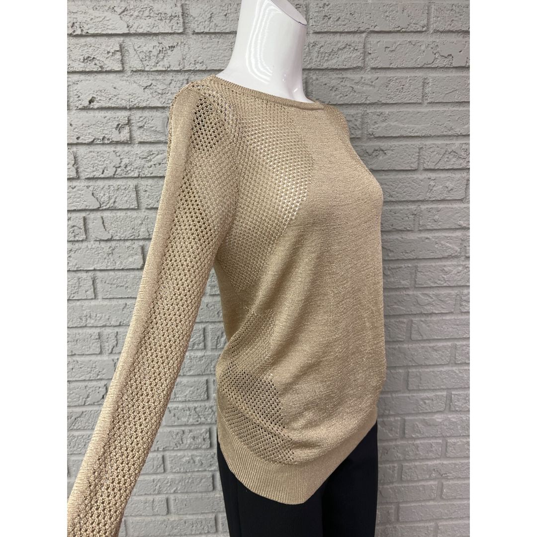 Michael Kors Gold Mesh Long Sleeve Dress or Top #9