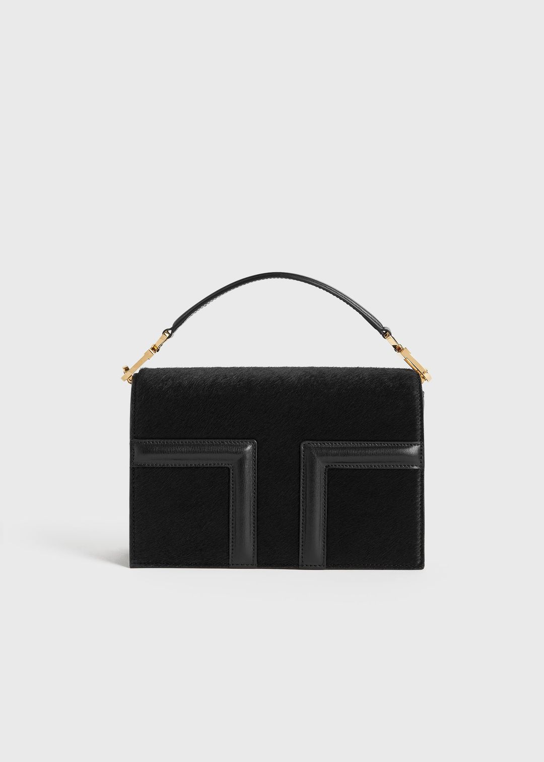 Mini T-flap pony hair bag black #10