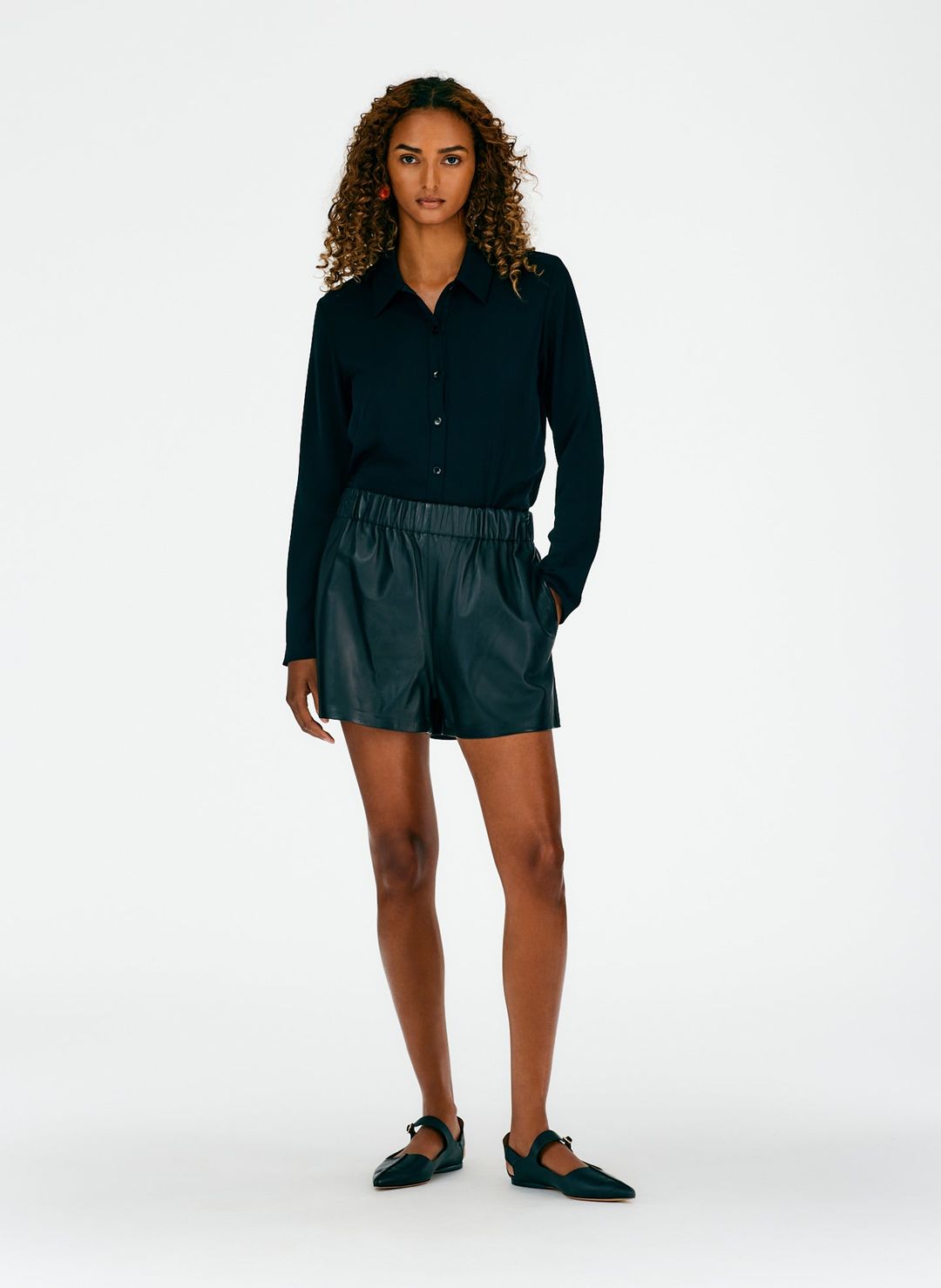 Leather Pull On Shorts #6