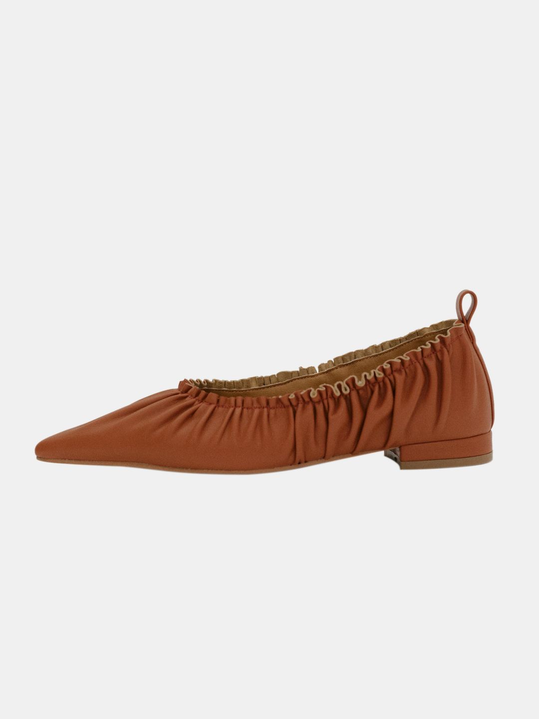 Scrunchie Ballerina Flats, Toffee