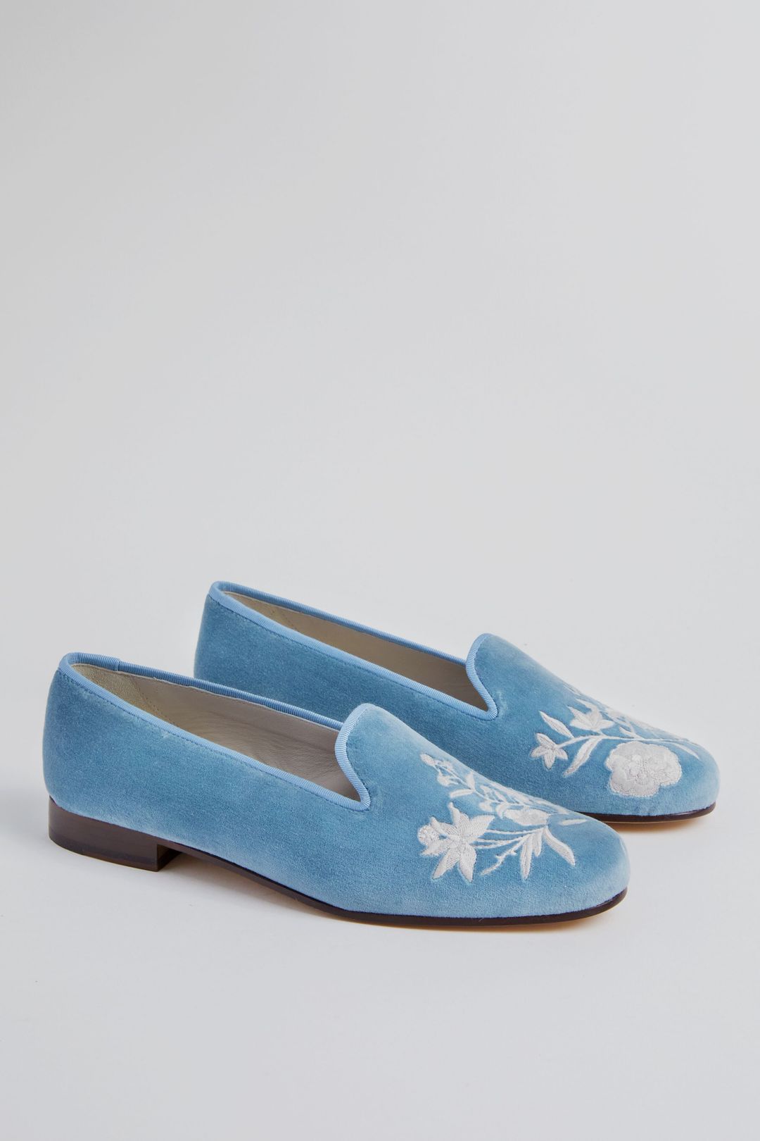 Wedgewood Blue Velvet Chinapaper Slippers #5