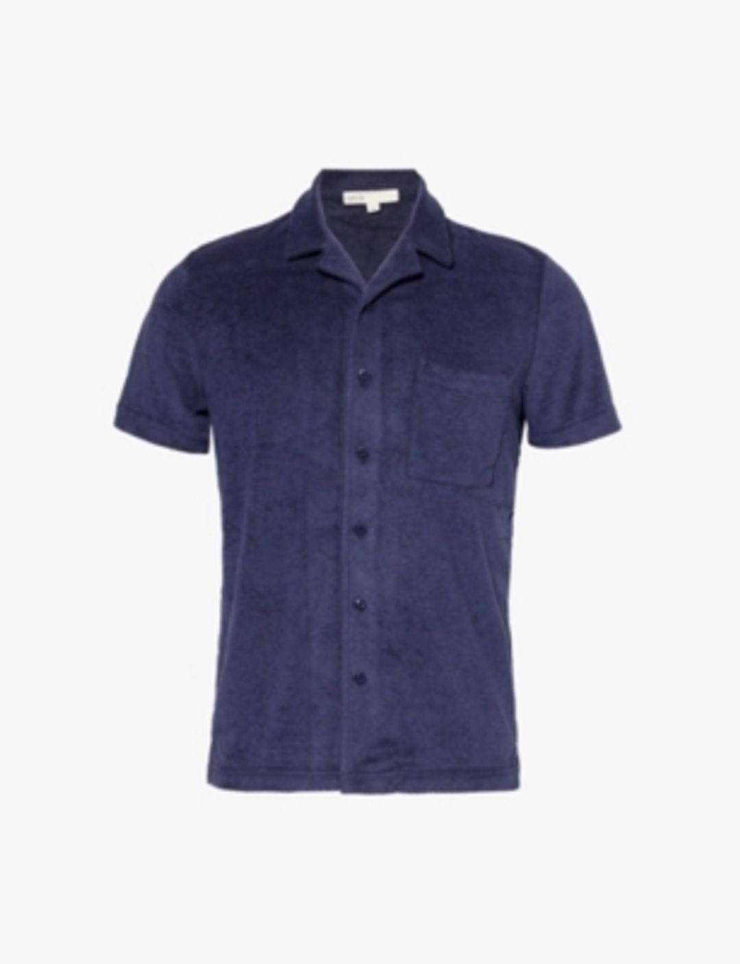 Towel Terry camp-collar cotton-blend shirt