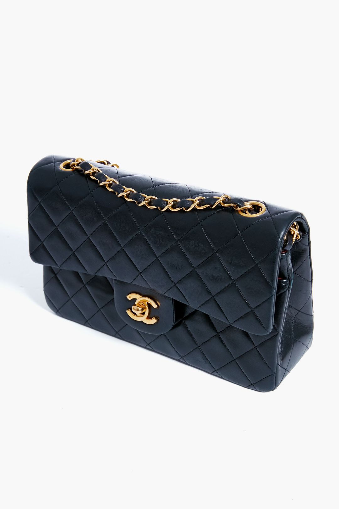 CHANEL Black Lambskin Flap Shoulder Bag #4