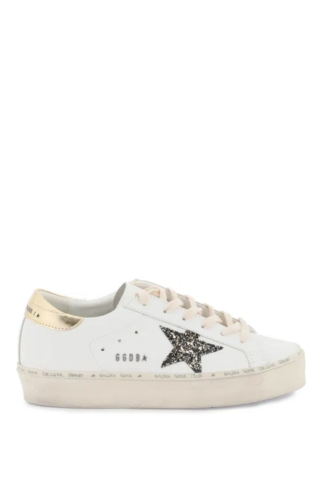 Hi Star Leather Sneaker In White/Gold/Silver #2