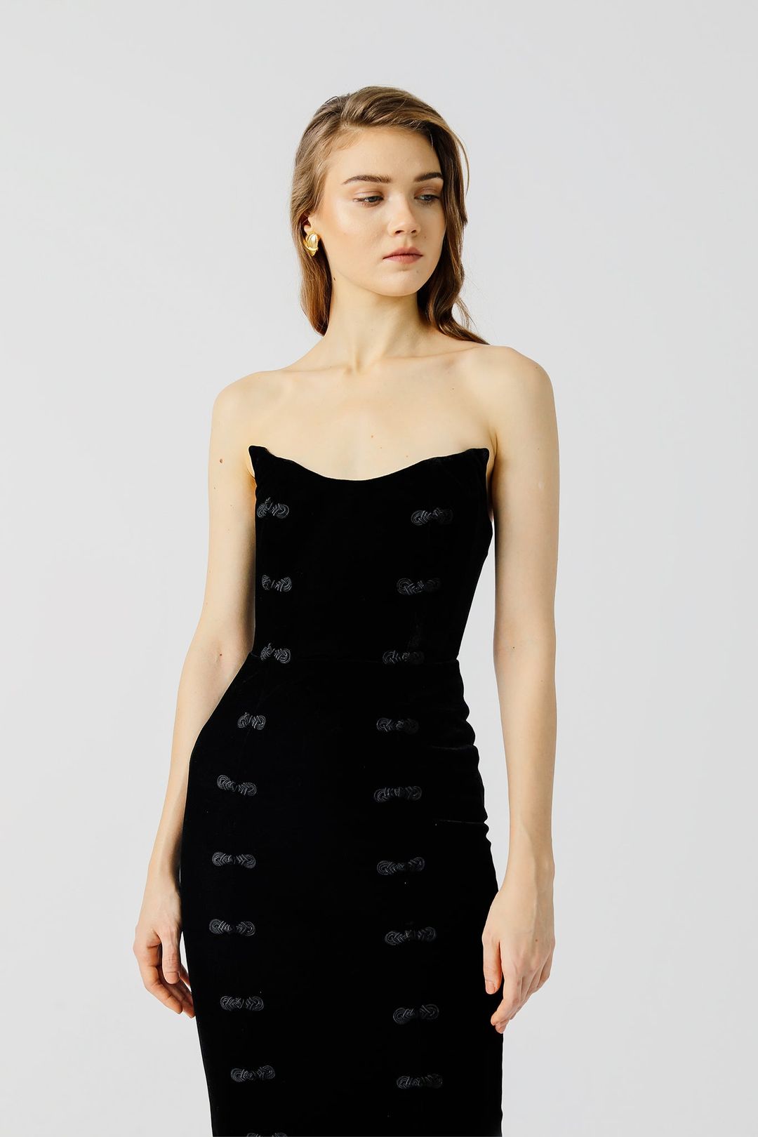 Amora Strapless Velvet Dress