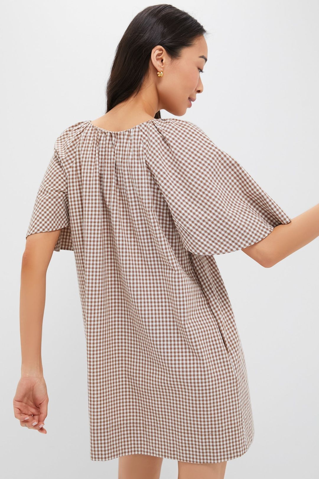 Mocha Cotton Gingham Finn Dress #5