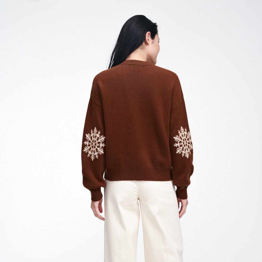 Cashmere Snowflake Crewneck Sweater #3