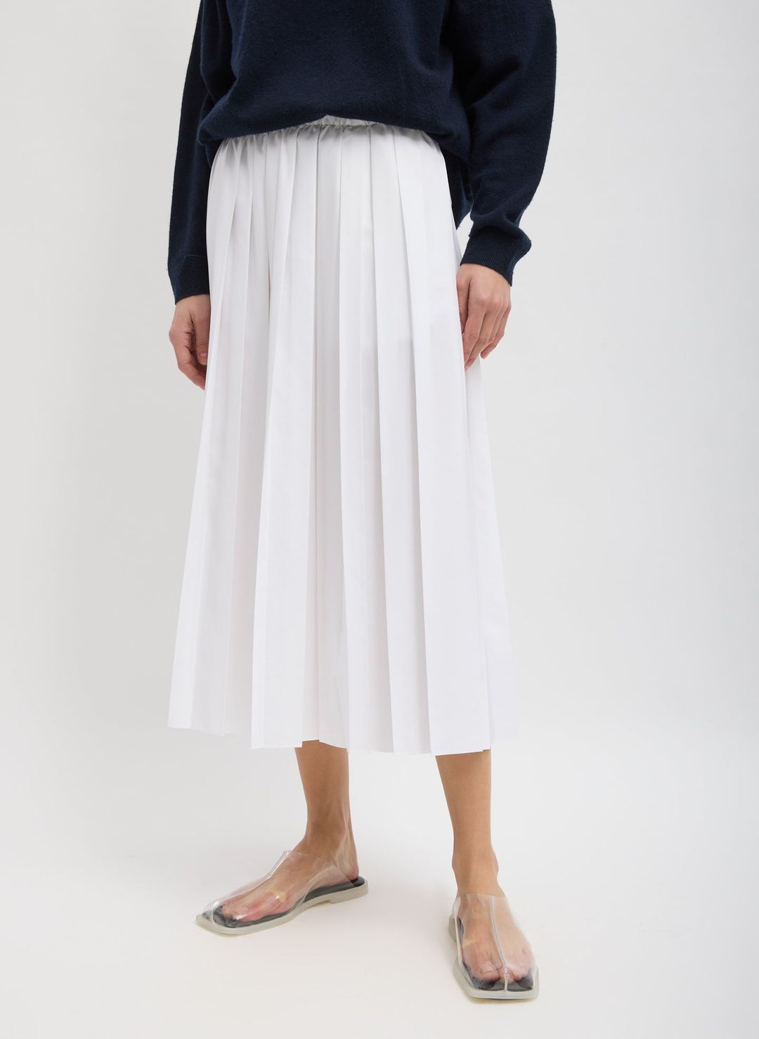 Nylon Pleated Pull On Skirt