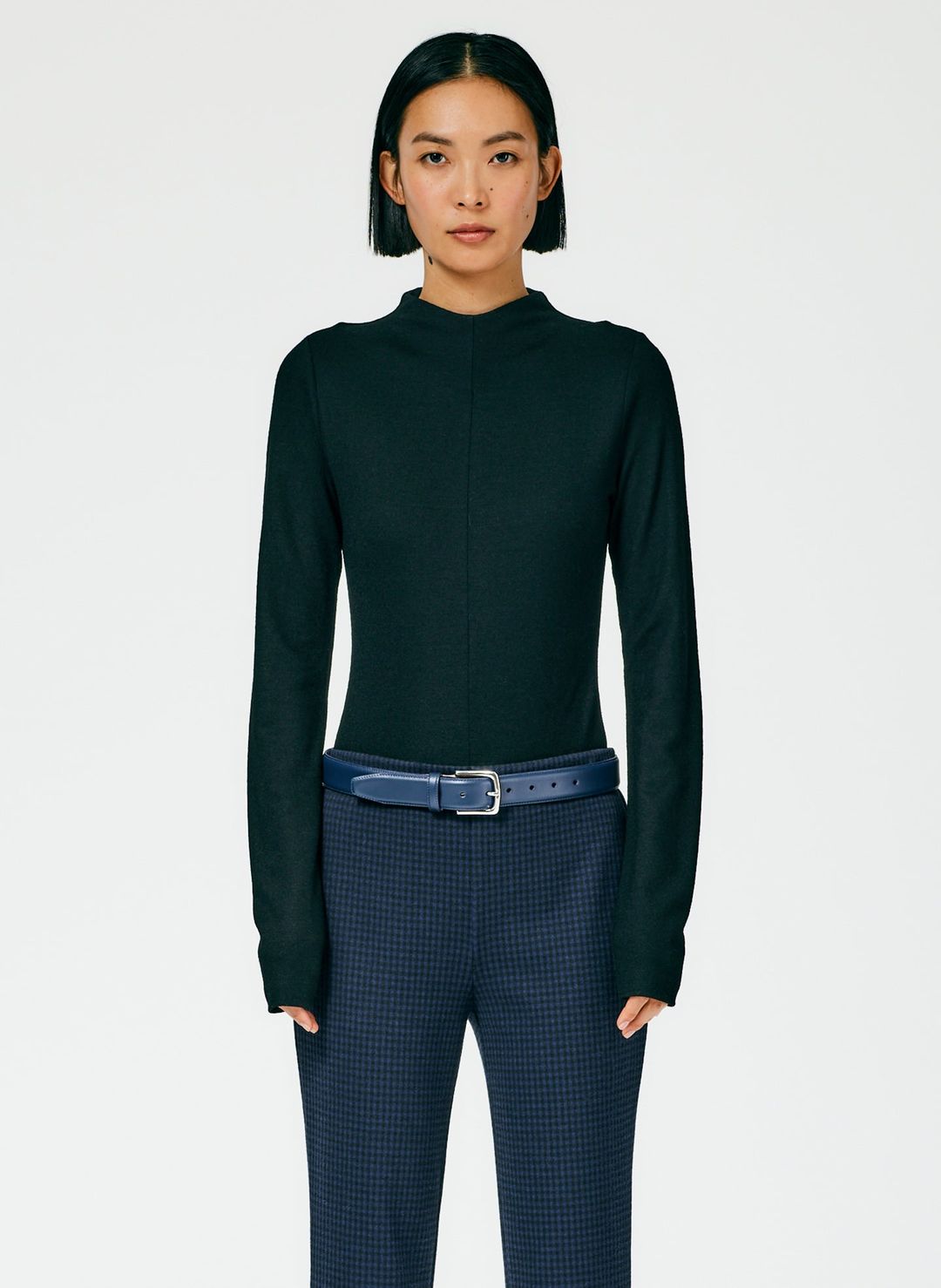 Wool Jersey Funnelneck Bodysuit