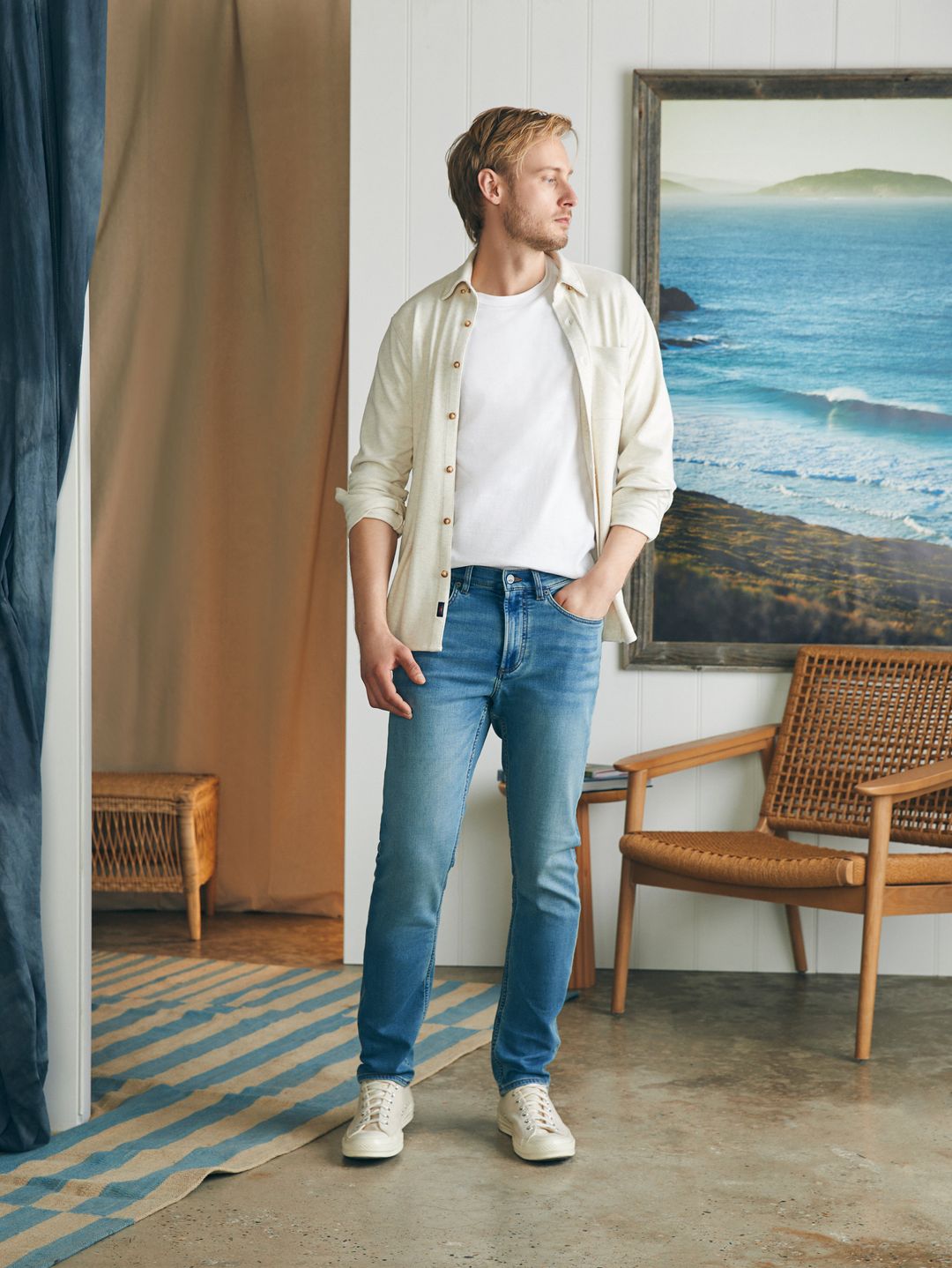 Stretch Terry Indigo 5-Pocket Pant (32" Inseam) - Eastern Shore #3