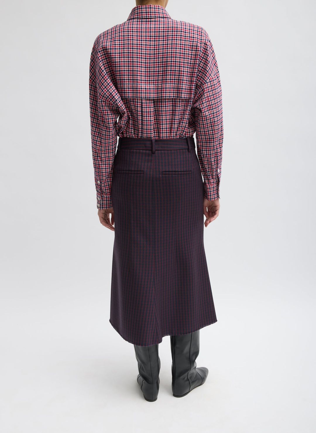 Jules Wool Gingham Sculpted Silke Skirt #4