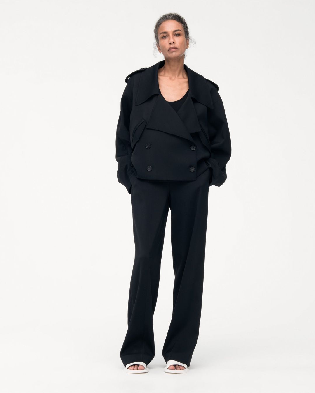 Fluid Cropped Trench | Black #2
