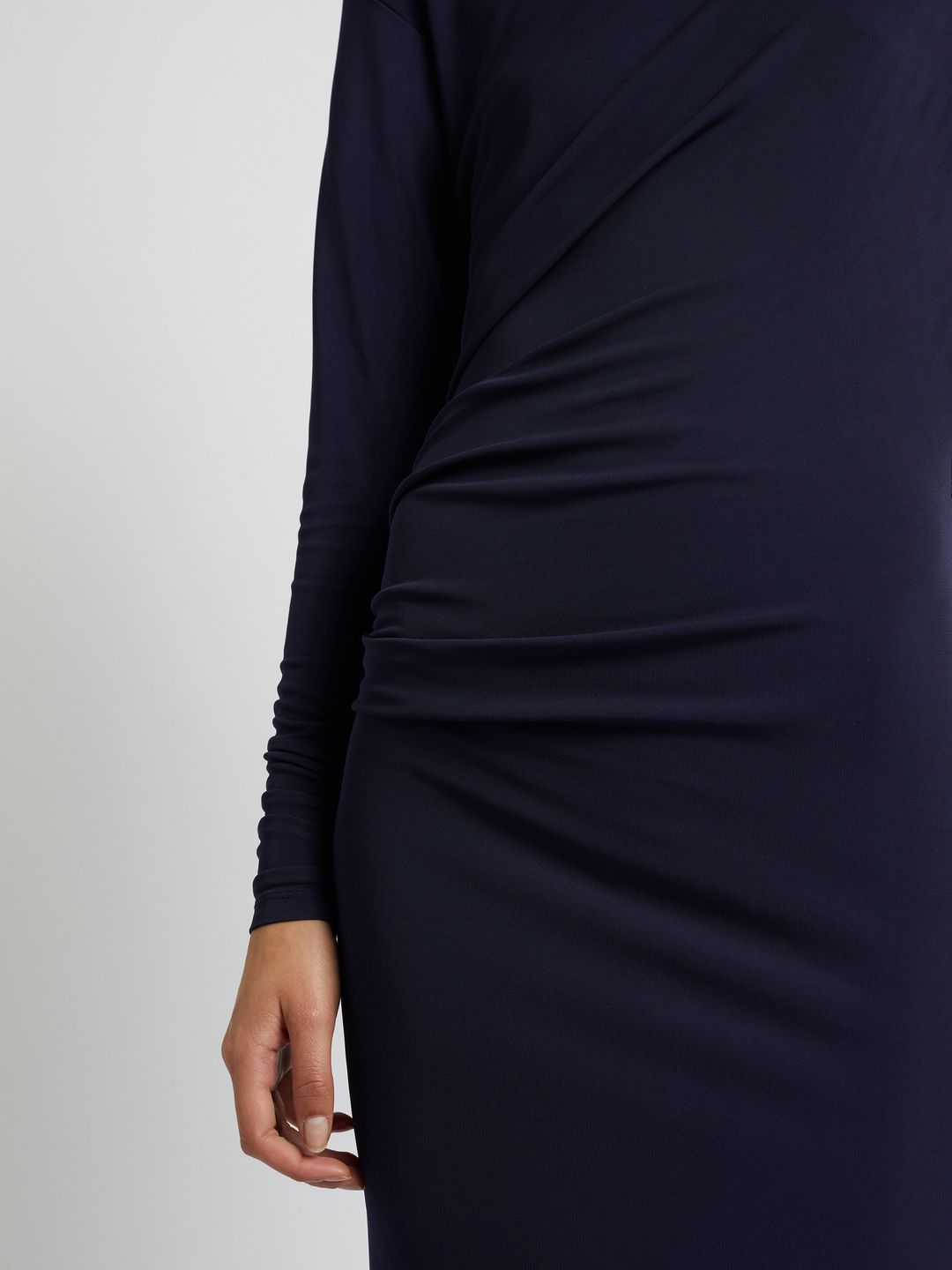Side Cowl Long Sleeve Dress #3