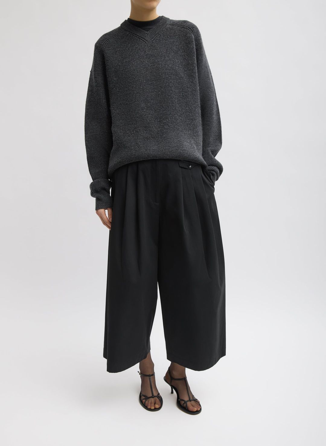 Cardigan Stitch V-Neck Easy Pullover