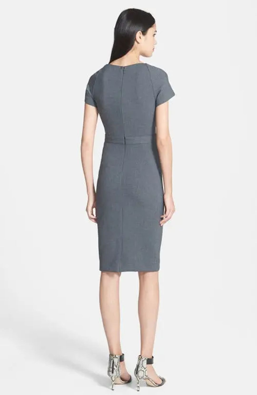 katrina woven sheath dress in grey