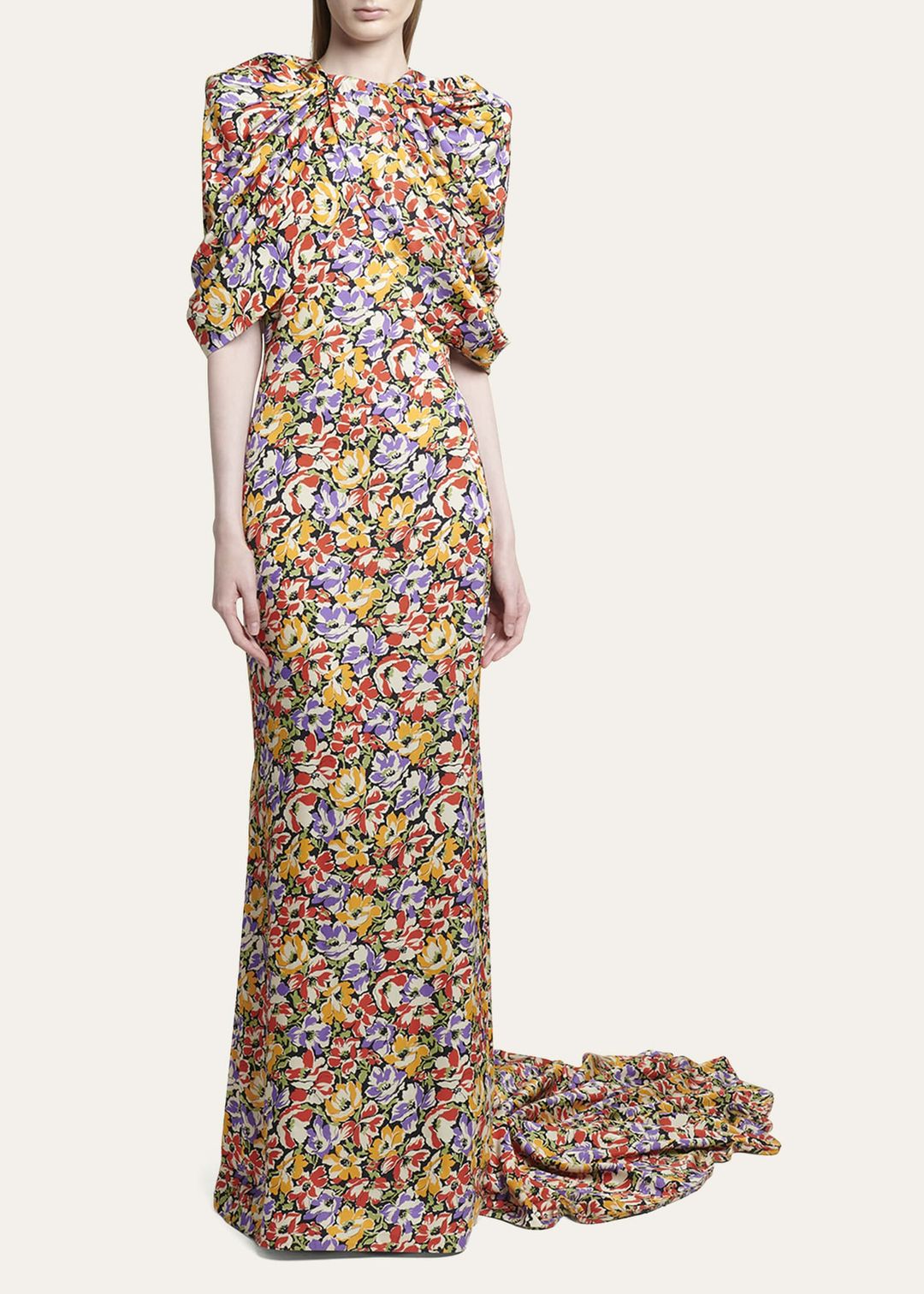 Ultra floral-print draped gown - multicolor #2