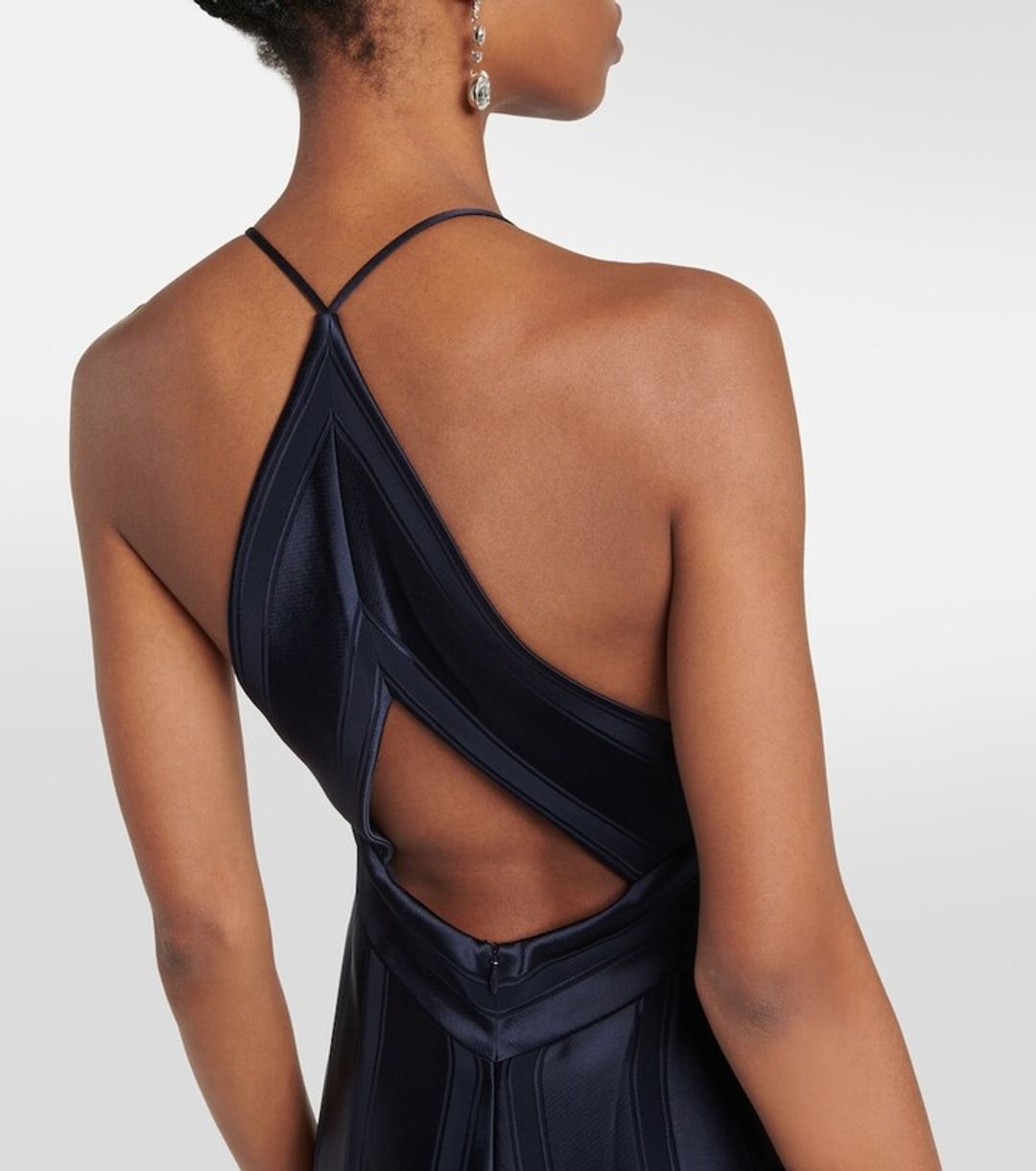Prism-stripe satin maxi dress #5