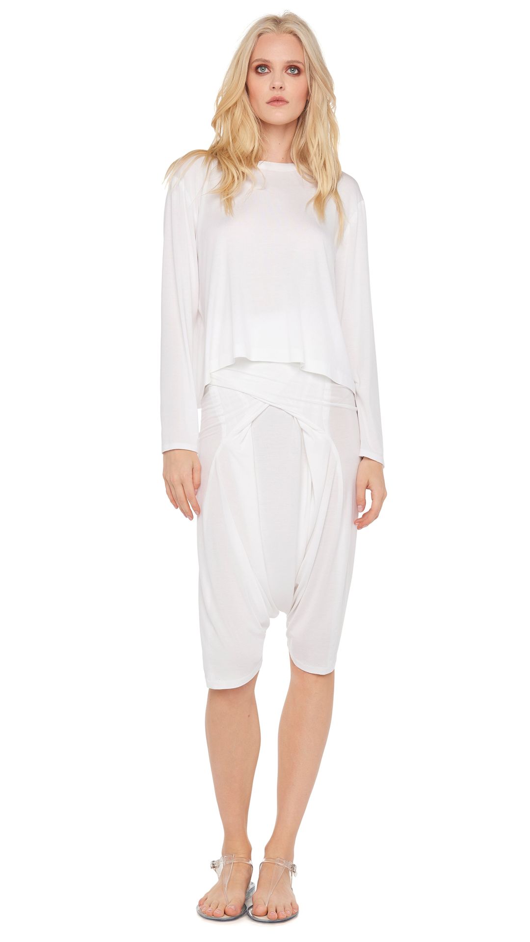 CROPPED BF LONG SLEEVE CREW TOP