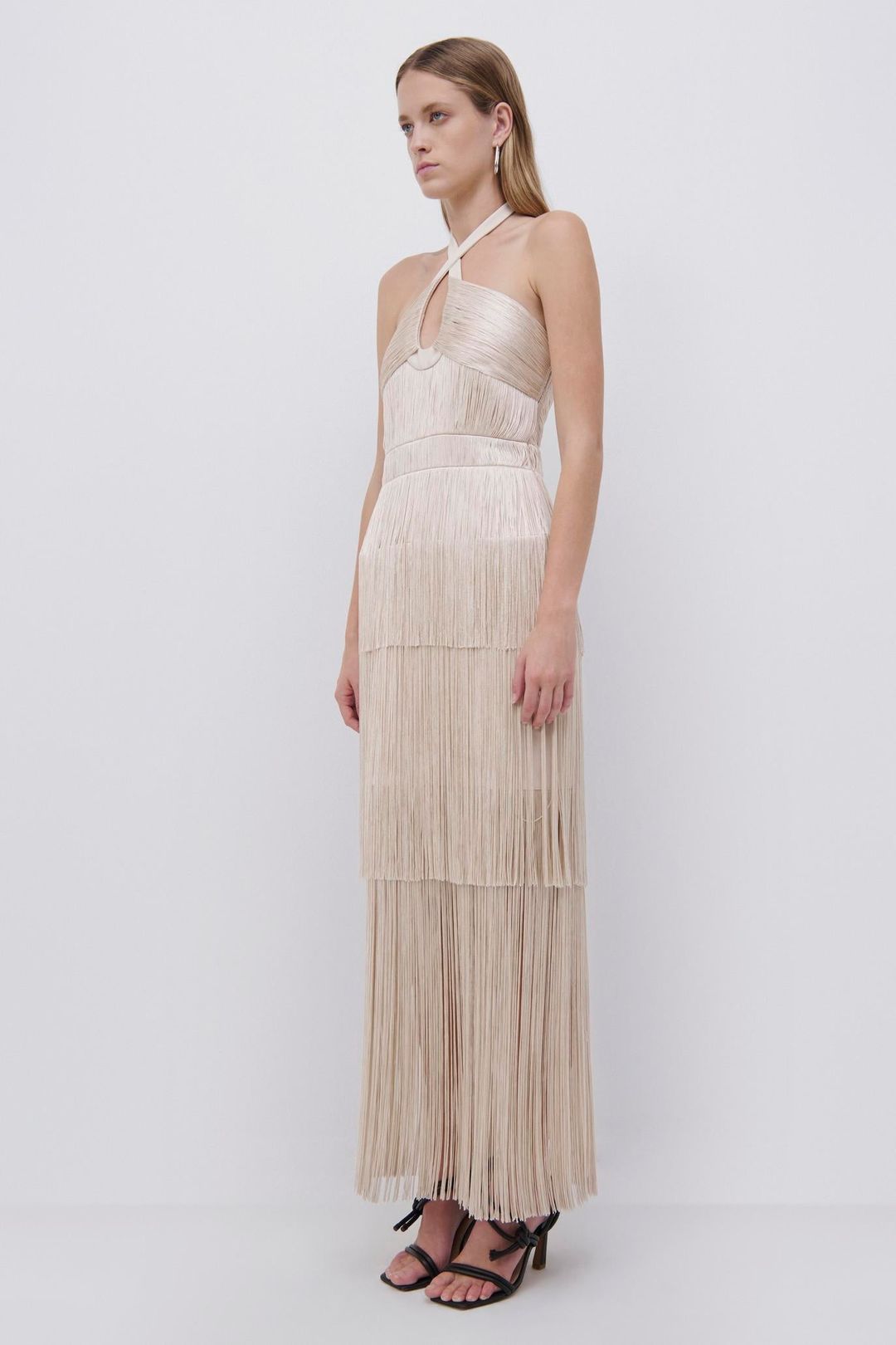 Baldwin Draped Fringe Maxi Dress #6