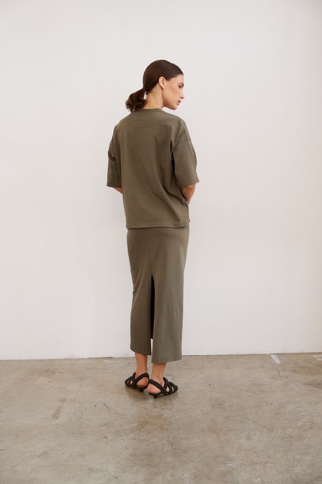 The Column Skirt in Olive #4