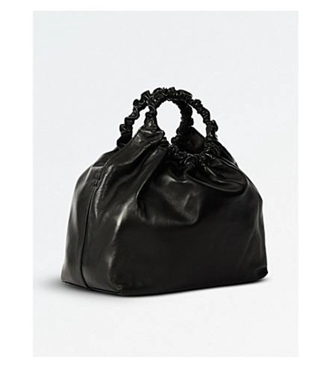 Double Circle Small Leather Bag In Black #15
