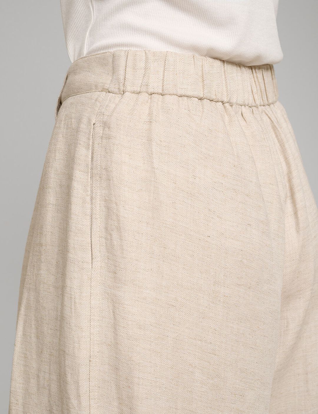 Oat Linen Wide Leg Pants #7