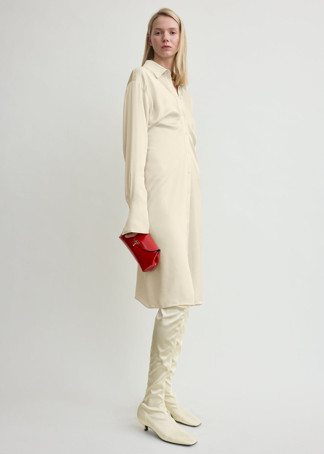 Mini T-lock naplack clutch red