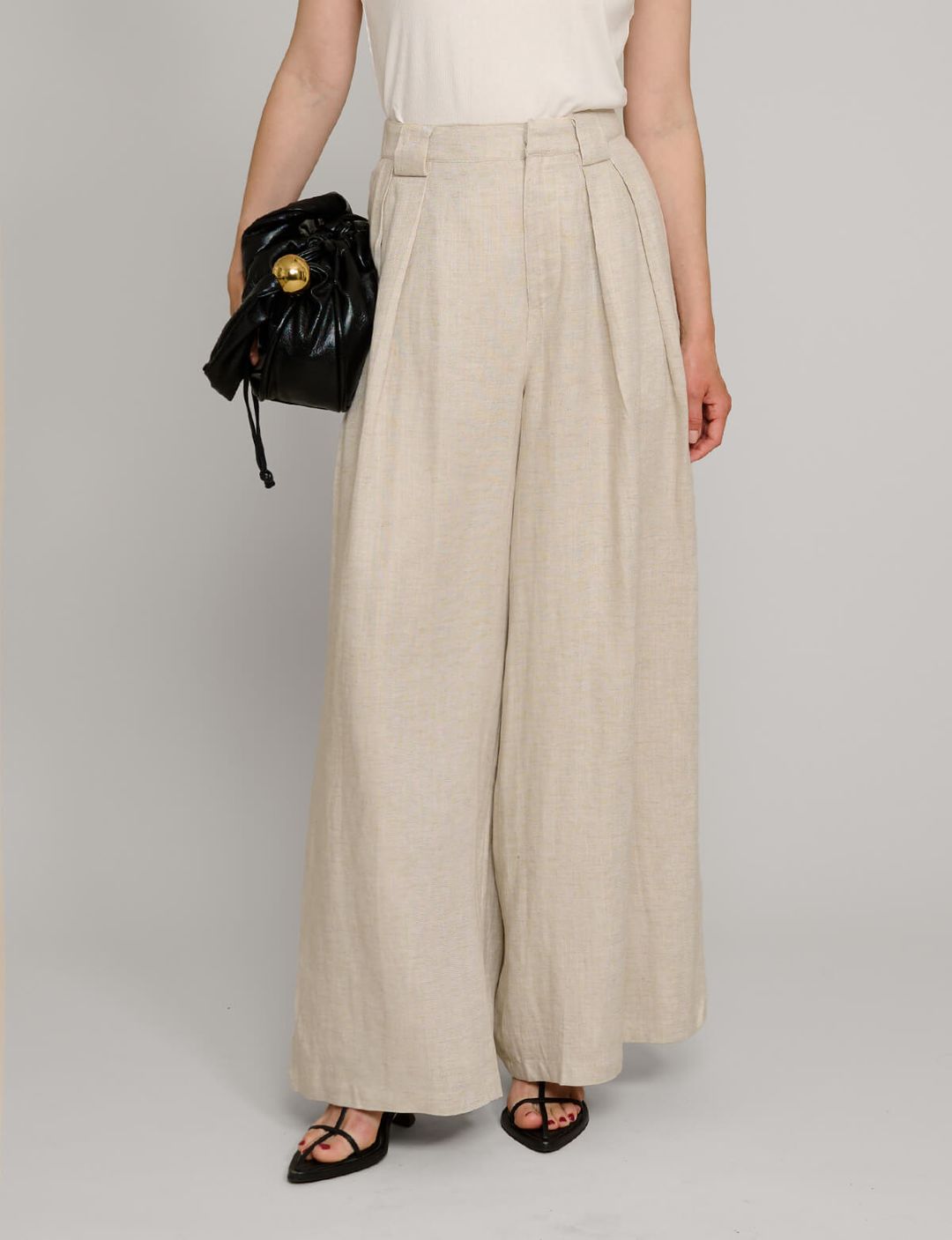 Oat Linen Wide Leg Pants #5