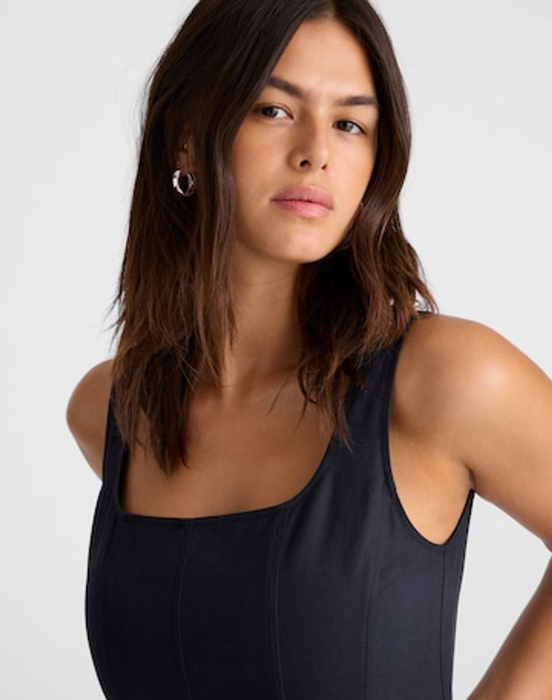 seamed squareneck midi dress #5