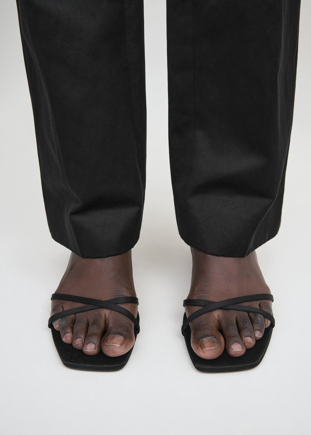 Satin crossover sandals black #2