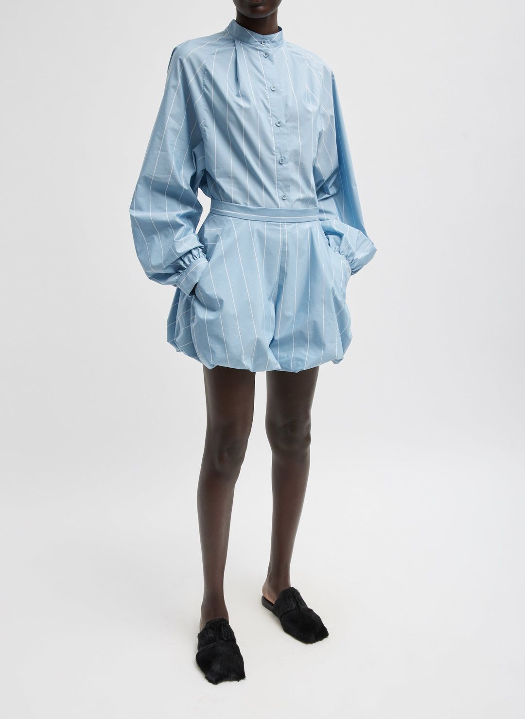 Striped Tech Poplin Bubble Short #7